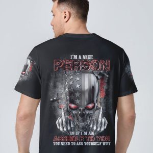 I'M A NICE PERSON METAL SKULL ALL OVER PRINT