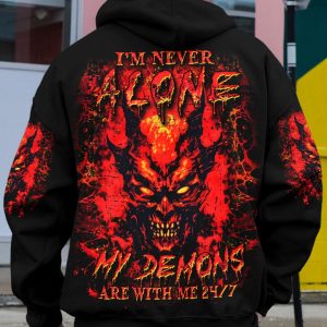I'M NEVER ALONE SKULL DEMON ALL OVER PRINT