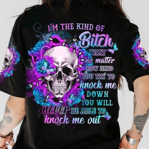 I'M THE KIND OF B FLOWER SKULL ALL OVER PRINT