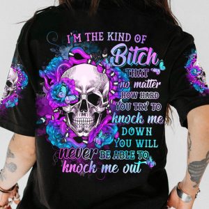 I'M THE KIND OF B FLOWER SKULL ALL OVER PRINT