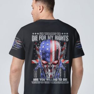 I'M WILLING TO DIE AMERICAN METAL SKULL G ALL OVER PRINT