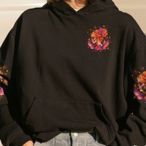 IN LOVING MEMORY OF THE OLD ME SKULL MESSY BUN ALL OVER PRINT 1