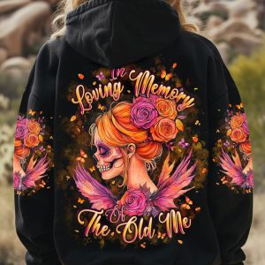 IN LOVING MEMORY OF THE OLD ME SKULL MESSY BUN ALL OVER PRINT