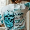 JUST A WOMAN WHO LOVES SKULL AND HAS TATTOOS ALL OVER PRINT