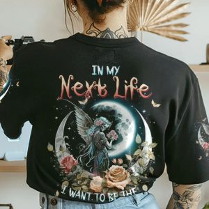 KARMA FAIRY SKULL MOON ROSES ALL OVER PRINT T SHIRT