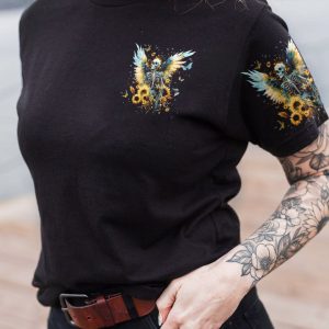 KARMA FAIRY SKULL SKELETON SUNFLOWER ALL OVER PRINT 1
