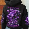 MY GIVE A F PURPLE DAISY SKULL ALL OVER PRINT HOODIE