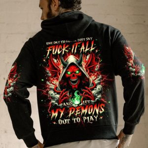 ONE DAY I'M GONNA JUST SAY DEMON SKULL ALL OVER PRINT