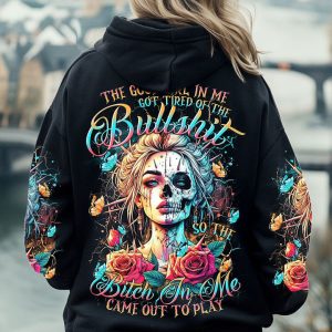 THE GOOD GIRL IN ME SKULL LADY ALL OVER PRINT