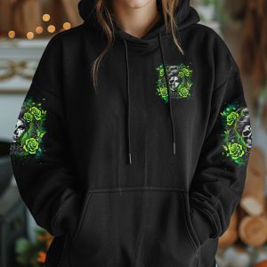 THE GOOD GIRL IN ME SKULL LADY ROSE ALL OVER PRINT 1