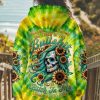 THE GOOD GIRL IN ME SKULL LADY SUNFLOWER TIE DYE ALL OVER PRINT