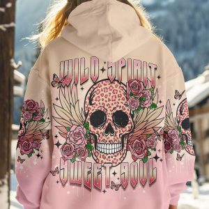 WILD SPIRIT SWEET SOUL SKULL LEOPARD ALL OVER PRINT