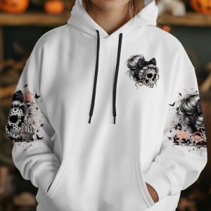 ZERO F GIVEN SKULL MESSY BUN ALL OVER PRINT 1