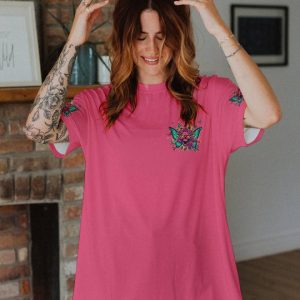 ALWAYS A STRONG WOMAN SKULL WINGS ALL OVER PRINT 1