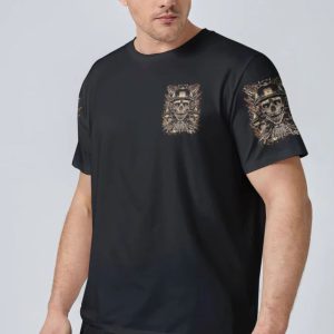 AMERICA LIVE IT LOVE IT 3 SKULLS ALL OVER PRINT T SHIRT