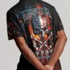 AMERICA LIVE IT LOVE IT OR GET THE HELL OUT SKULL FLAG ALL OVER PRINT T SHIRT