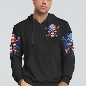 AMERICA LIVE IT SKULL BONES ALL OVER PRINT HOODIE