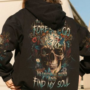 AND INTO THE FOREST I GO SKULL ALL OVER PRINT HOODIE