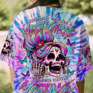 ASSUMING I WAS LIKE MOST GIRLS SKULL MESSY BUN ALL OVER PRINT