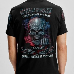 ATTITUDE PROBLEM MAD SKULL ALL OVER PRINT T SHIRT (1)