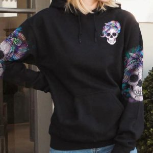 AUNT LIKE A MOM SKULL MESSY BUN ALL OVER PRINT HOODIE (1)