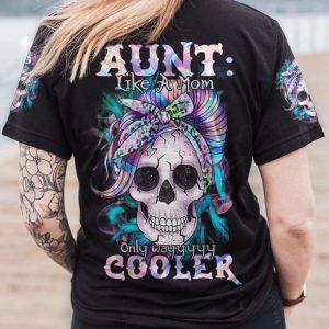 AUNT LIKE A MOM SKULL MESSY BUN ALL OVER PRINT T SHIRT (1)