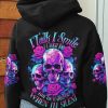 BE CAREFUL WHEN I'M SILENT ROSE SKULL ALL OVER PRINT HOODIE