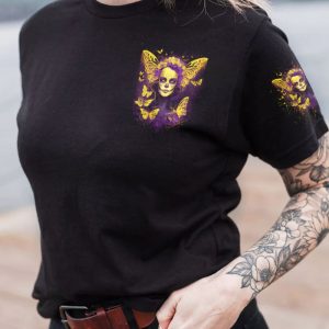 BE CAREFUL WHEN I'M SILENT SUGAR SKULL ALL OVER PRINT T SHIRT