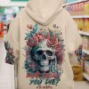  BUT DID YOU DIE MOM LIFE WATERCOLOR SKULL ALL OVER PRINT HOODIE