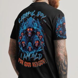 CAREFUL BOY REAPER ALL OVER PRINT T SHIRT