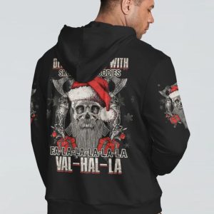 DECK THE HALLS VIKINGS SKULL ALL OVER PRINT HOODIE