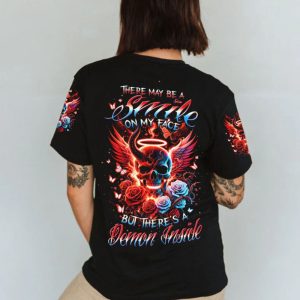  DEMON INSIDE SKULL ALL OVER PRINT T SHIRT