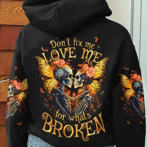DON'T FIX ME SKULL ALL OVER PRINT HOODIE