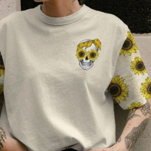 DON'T LIKE MY SARCASM SKULL SUNFLOWER ALL OVER PRINT T SHIRT (1)