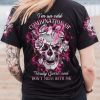 DON'T MESS WITH ME FLOWER SKULL ALL OVER PRINT T SHIRT