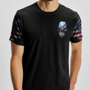 DON'T TRY TO FIGURE ME OUT AMERICA SKULL ALL OVER PRINT T SHIRT