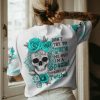 DON'T TRY TO FIGURE ME OUT MANDALA ROSE SKULL ALL OVER PRINT T SHIRT