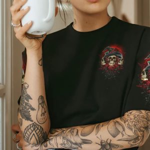 IN A WORLD FULL OF PRINCESSES SKULL ROSE ALL OVER PRINT T SHIRT (1)