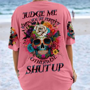 JUDGE ME WHEN FLOWER SKULL ALL OVER PRINT T SHIRT (1)