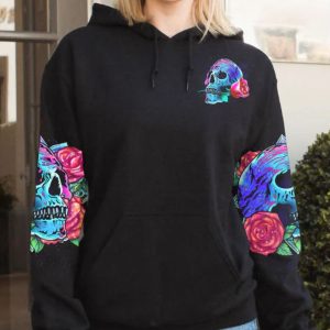 JUST A WOMAN WHO LOVES SKULL AND HAS TATTOOS ALL OVER PRINT HOODIE (1)