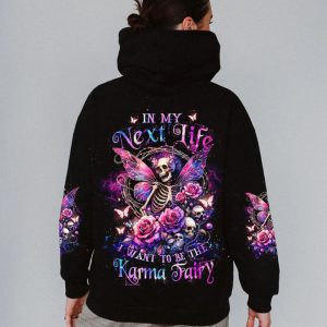 KARMA FAIRY SKELETON ROSE ALL OVER PRINT HOODIE