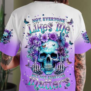 NOT EVERYONE LIKES ME SKULL FLORAL ALL OVER PRINT