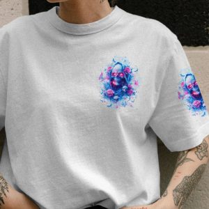 UNDERESTIMATE ME ROSE SKULL ALL OVER PRINT T SHIRT