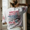 WARNING KINDA CRAZY AMERICAN SKULL ALL OVER PRINT T SHIRT