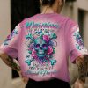 WARNING THIS TATTOOED GIRL SUGAR SKULL BONES ALL OVER PRINT T SHIRT