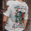 DON'T TRY TO FIGURE ME OUT SUGAR SKULL WITH BUTTERFLY ALL OVER PRINT T SHIRT