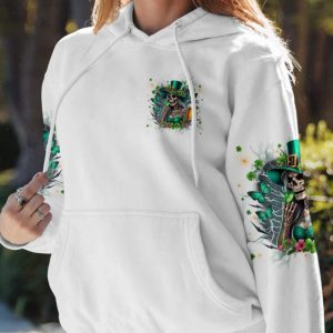  DRINK UP B SKULL LADY PATRICK'S DAY ALL OVER PRINT HOODIE (1)