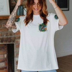  DRINK UP B SKULL LADY PATRICK'S DAY ALL OVER PRINT T SHIRT (1)