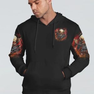 EVEN THE DEVIL SKULL SCRATCH ALL OVER PRINT HOODIE (1)
