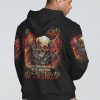 EVEN THE DEVIL SKULL SCRATCH ALL OVER PRINT HOODIE